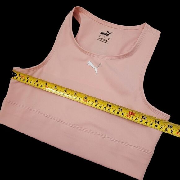 2/$20 Puma Pink With Silver Logo Sport Crop Top Size: M - Picture 7 of 7